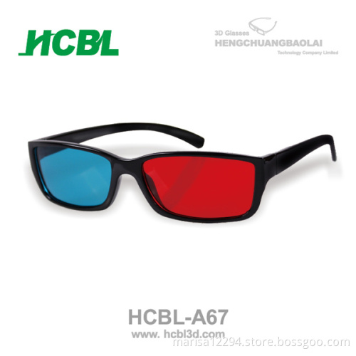 plastic Green Magenta 3D glasses